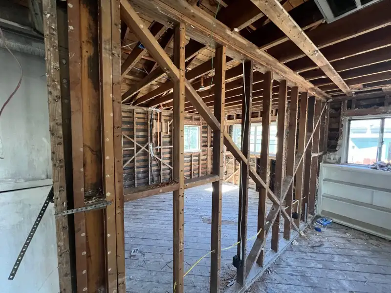 Interior taken back to the studs